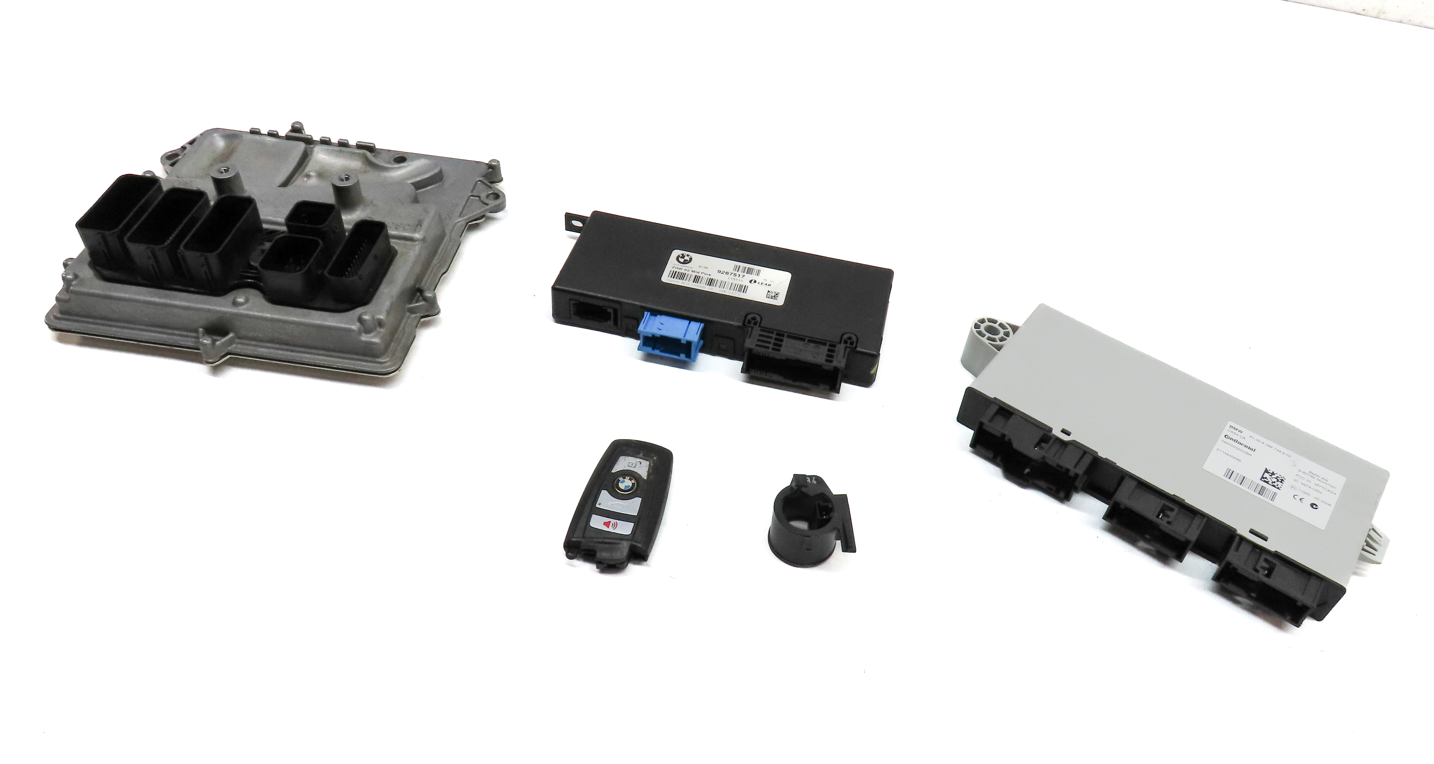 11-12 BMW 535i 535iGT X3 (F06 F07 F10) 3.0L N55 ENGINE DME CAS-4 MODULE KEY SET — exact item pictured